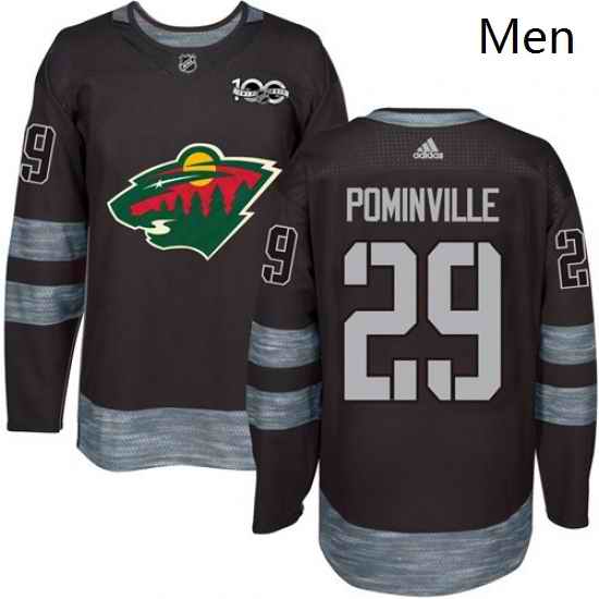 Adidas Minnesota Wild 29 Jason Pominville Black 1917 2017 100th Anniversary Stitched NHL Jersey